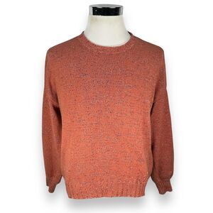 Free People FP Beach Sweater Women’s Small Orange‎ Long Sleeve Pullover Knitted